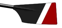 Collingwood College Boat Club: black and red with white diagonal