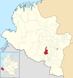 Location of the municipality and town of Tuquerres in the Nariño Department of Colombia.