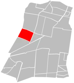 Location of Colonia San Rafael (in red) within Cuauhtémoc borough