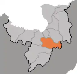 Map of Ryanggang showing the location of Kapsan