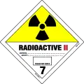 One of several dangerous goods transport classification signs for radioactive materials