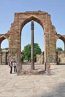 Iron Pillar of Delhi known for its rust-resistant composition of metals, c. 3rd–4th century CE