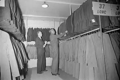 RSM Stilwell selects a jacket for a suit.