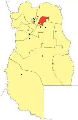 location of San Martín Department in Mendoza Province