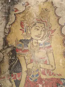 Pre-1920 Kamasan Palindon Painting detail, an example of Kamasan-style classical painting.