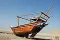 A dhow in the desert in Qatar