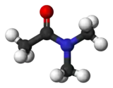 Ball and stick model of dimethylacetamide