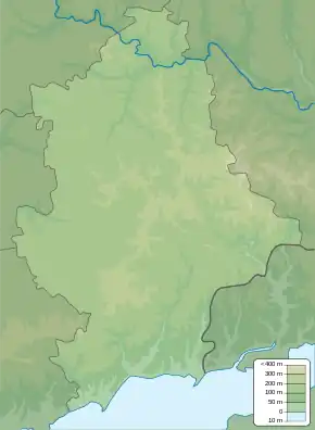 Map showing the location of Meotyda National Nature Park