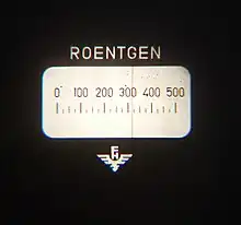 View of quartz fiber dosimeter reading