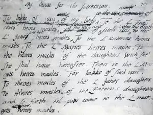  A letter written in pen and ink, with irregular writing and several alterations