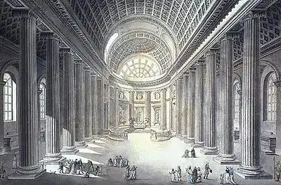 The church interior in about 1785