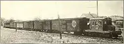 Black and white photo of a locomotive