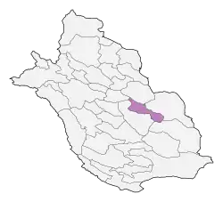 Location of Estahban County in Fars province