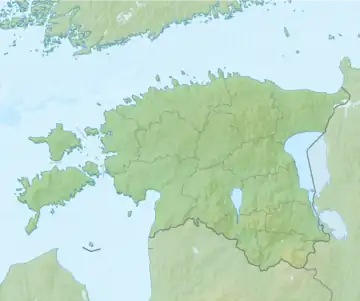 Map showing the location of Saarjärv Landscape Conservation Area