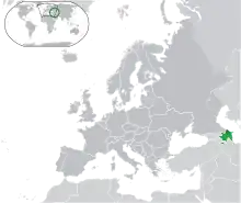 Map showing Azerbaijan in Europe