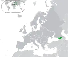 Map showing Georgia in Europe