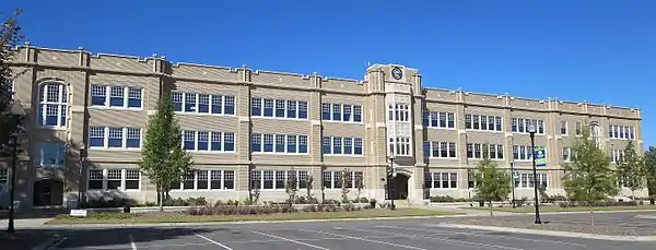 Kennedy Street side of the historic Frank Evans High School.