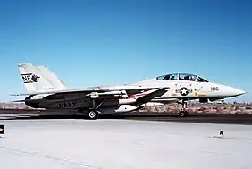 An F-14A Tomcat of VF-1 assigned to CVW-2 in 1986.