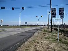 Southwest end of FM 2977 at FM 361 near Fairchilds