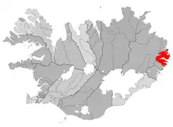 Location of the Municipality of Fjarðabyggð