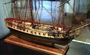 The frigate Vestale, sister-ship of frigate (1756)