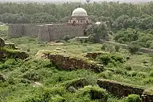 Ghiyath al-Din Tughluq's tomb as seen from Tughluqabad