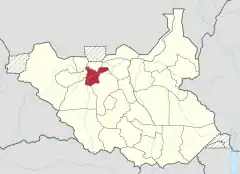 Location of Gogrial State within South Sudan