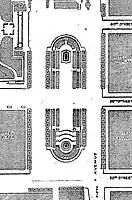 Thomas Hasting's 1913 plan for the plaza, showing the Pulitzer Fountain in the southern (lower) half.