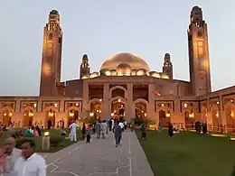 The courtyard and corridor leading to the main halls of the mosque.