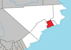 Location within Le Rocher-Percé RCM.