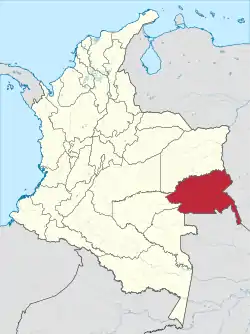 Guainía shown in red