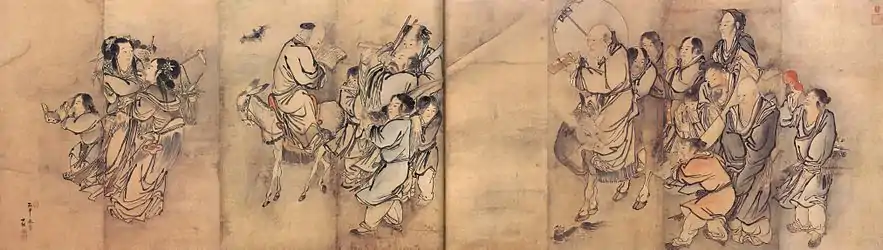 Kim Hong-do, Gunseondo (군선도, 群仙圖), ink and color on Xuan paper, 1776, Korea.