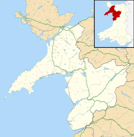 Location map of the modern county in Wales