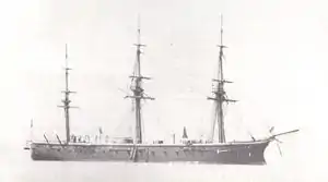 Lyons' flagship HMS Bellerophon in Halifax