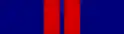 Dark blue ribbon with two red stripes close to the center