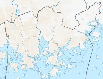 Location of Kesäranta in Helsinki, Finland.