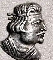 Early Kushan ruler Heraios (1–30 CE), from his coinage.