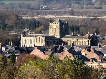 Hexham Abbey, where St. Frithubeorht was Bishop from 734 to 766.