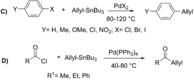 First reactions of organotin reagents