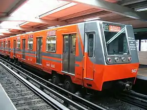 An NM 73 train, Mexico City Metro.