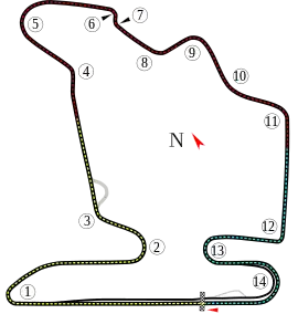 Layout of the Hungaroring circuit