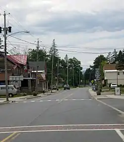 NY 28 and 30 running through Indian Lake