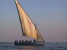 Dhow ferrying passengers near Inhambane, Mozambique