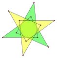 Isotoxal hexagram (compound) 2{(3/2)α} has density 4.