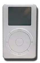 First iPod, introduced in 2001. Jon Rubinstein assembled the original design team, including Ive as lead design engineer.