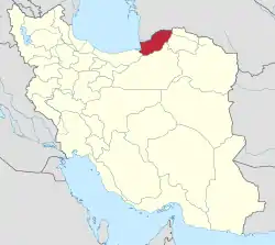 Location of Golestan province in Iran