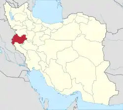 Location of Kermanshah province in Iran