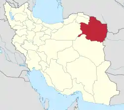 Location of Razavi Khorasan province in Iran