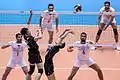 Image 1Play in progress: The "set" (second contact), Iran vs. Japan, Olympic qualification match 2016