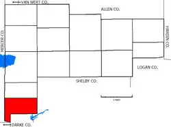 Location of Jackson Township in Auglaize County